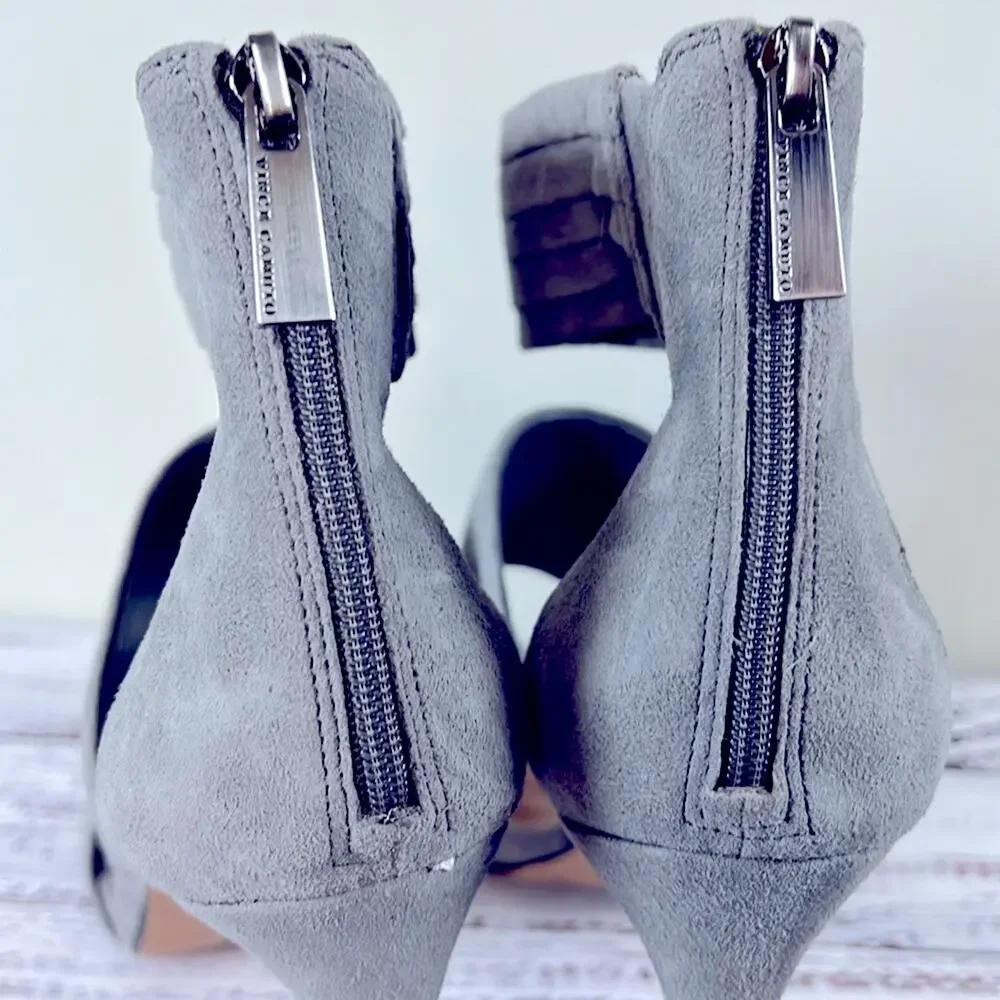 Vince Camuto Fia Suede Heels in Dust Storm w/ Box size 10